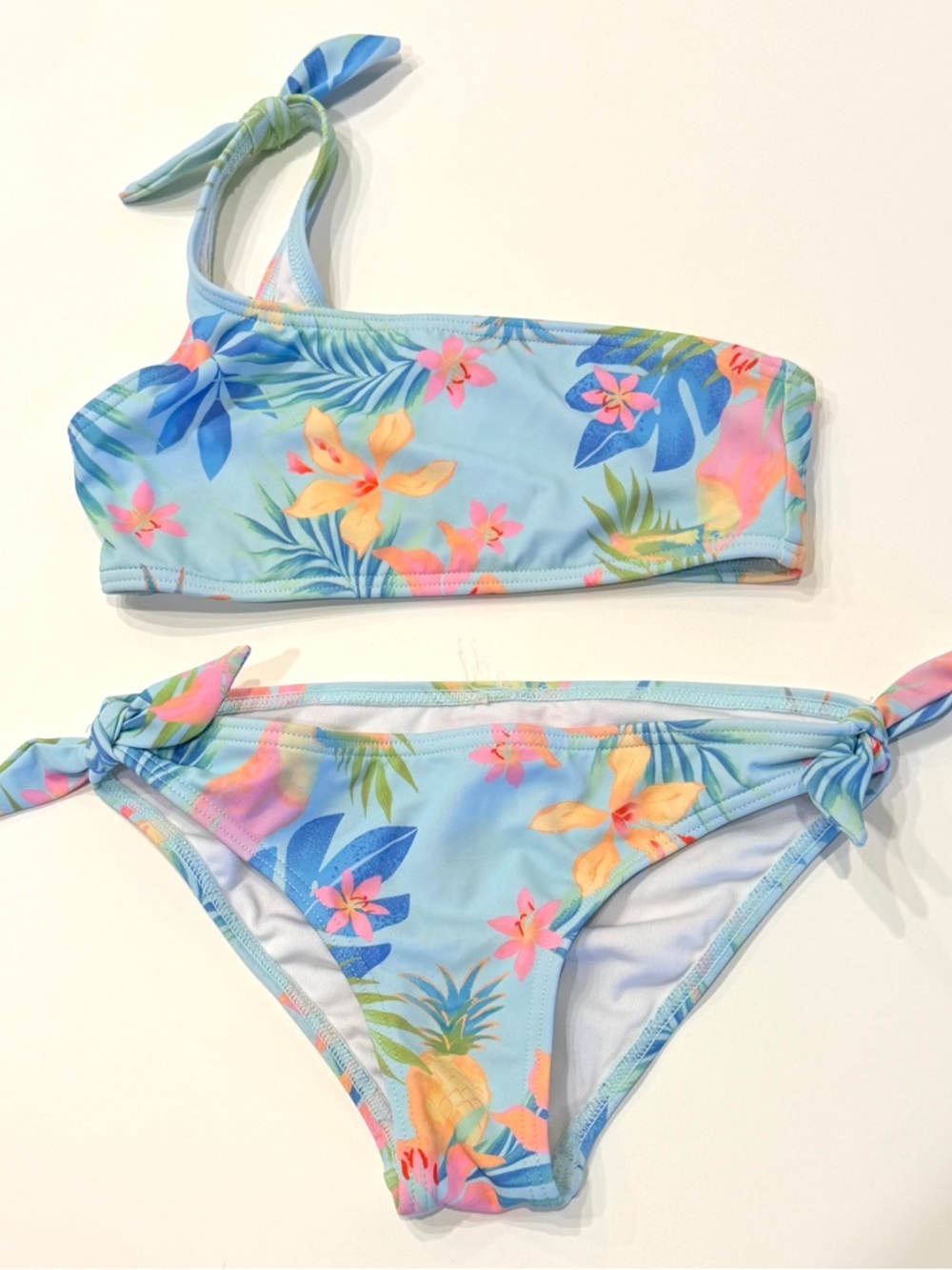 Hurley Light Blue Tropical Floral Girls' Bikini